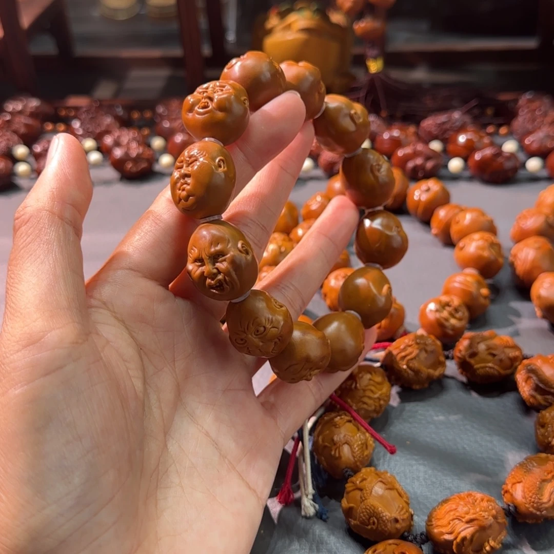 手串/手链橄榄核纯手工铁核龙井怪百态手串
