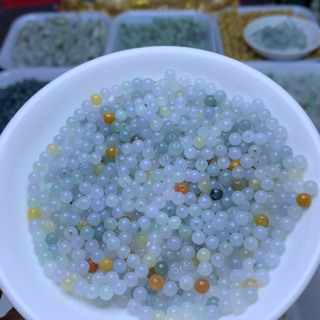 翡翠散珠卡4冰三彩50个