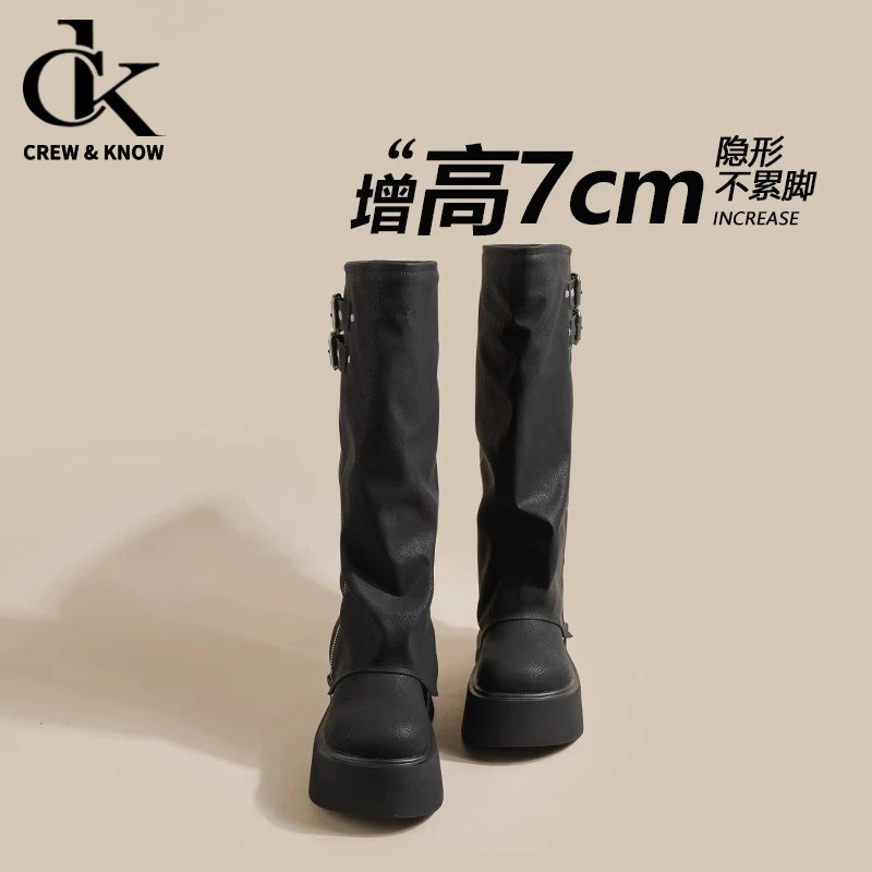【官网小C&K旗舰店】复古小众设计马丁靴女时尚英伦风旅游休闲堆堆