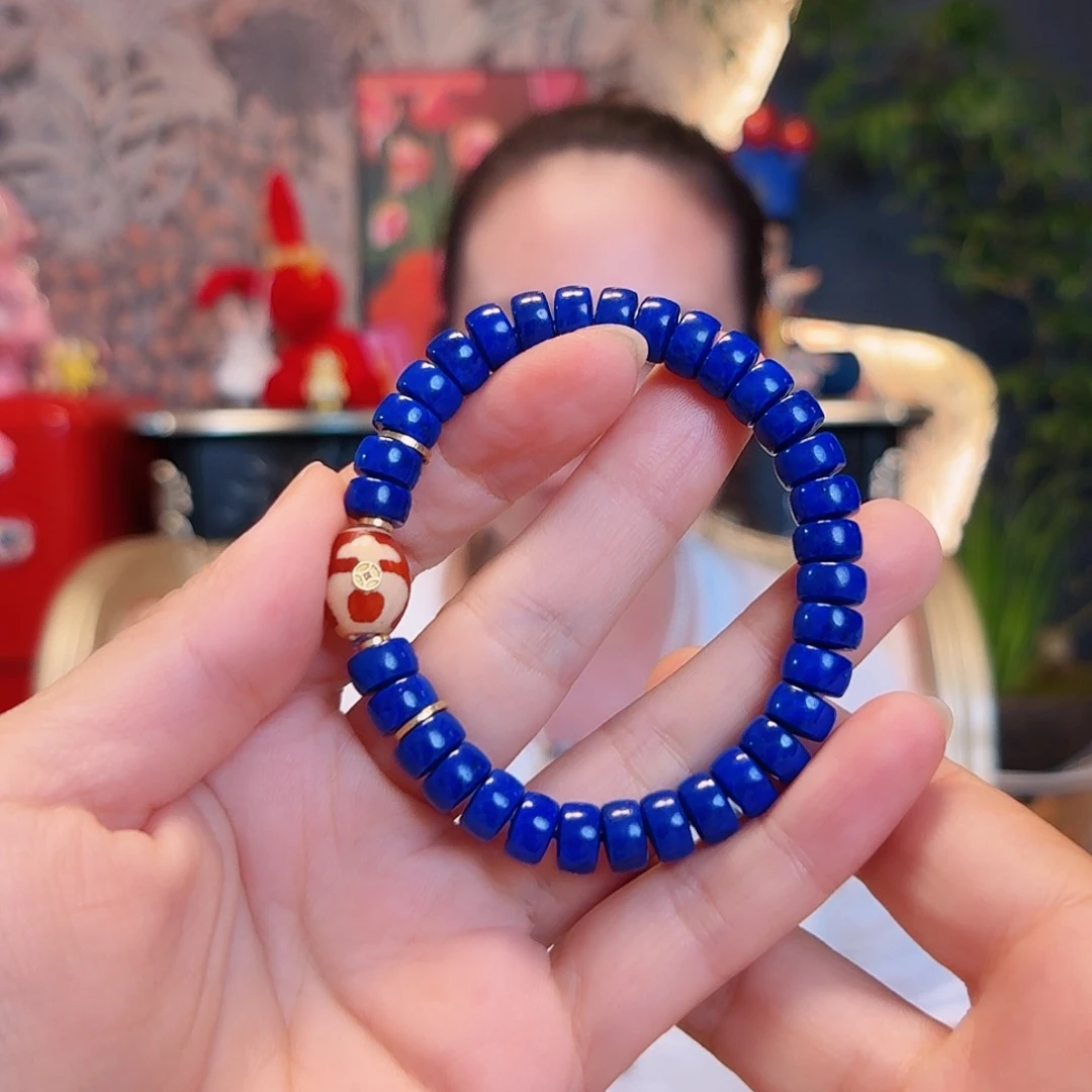 18K金镶嵌青金石手链手串