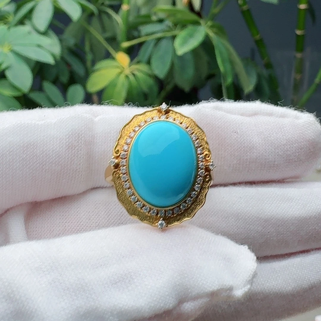 绿松石18K金镶嵌戒指戒指