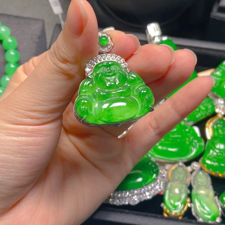 翡翠银S925镶嵌吊坠(不含链)