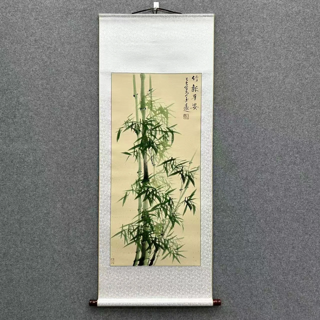 《竹报平安》三尺仿古张墨远老师手绘140cm*55cm
