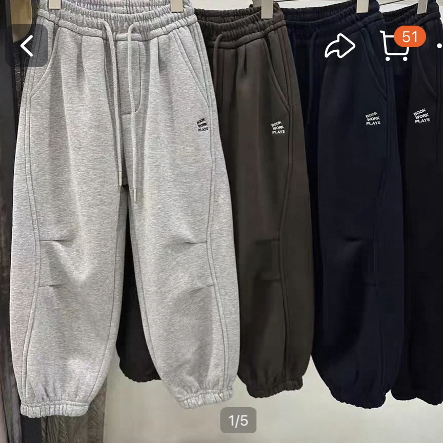 加厚绒羔羔2025冬季霖霖小猪冬季一体绒针织裤 62297