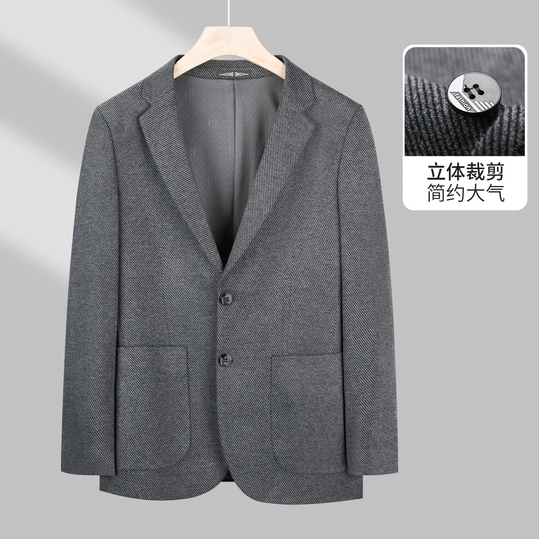 2025新款秋冬高档男士西装外套中年商务休闲小西服【6676】