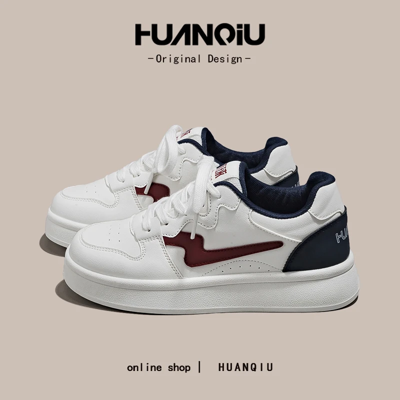 环球经典百搭流行小白鞋女款2025爆款时尚增高厚底显脚小板鞋K606