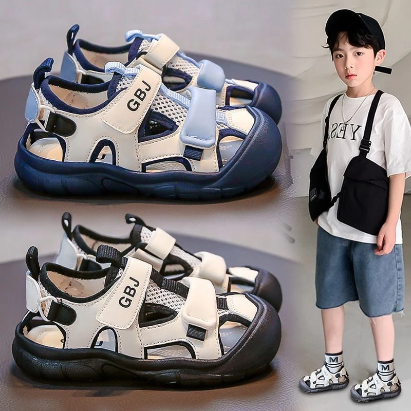 儿童夏款包头朔溪鞋夏季新款涉水女童鞋子1-3岁男童网面沙滩鞋