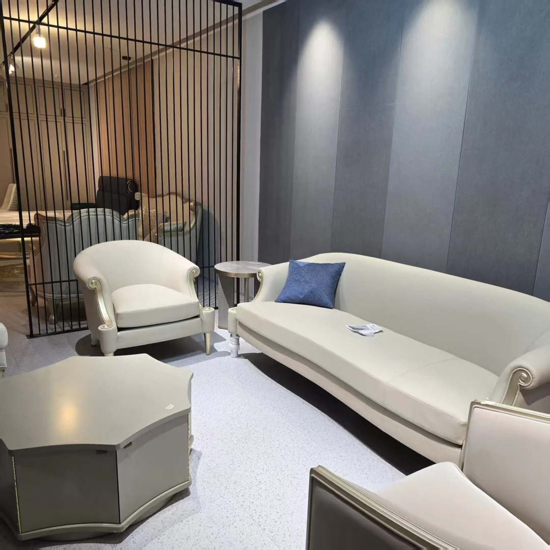 头层牛皮沙发1+3+茶几