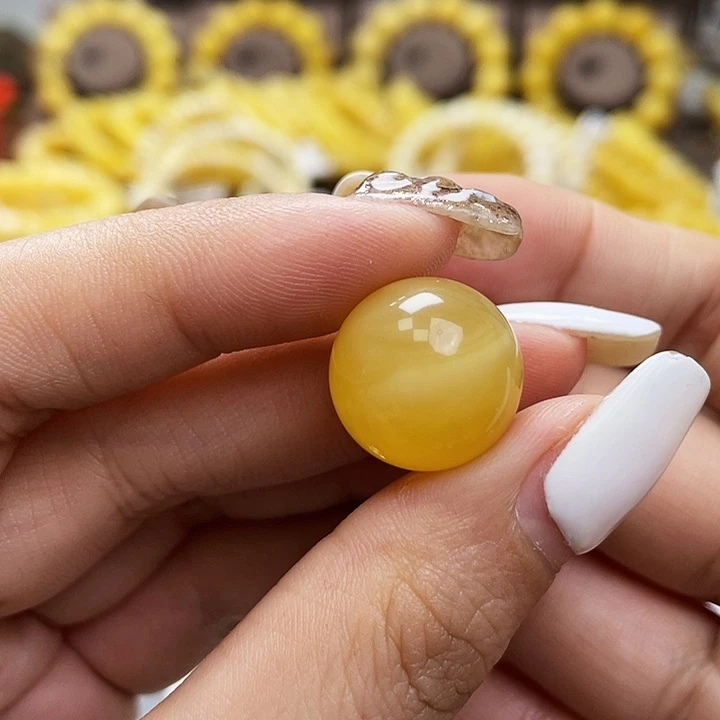 琥珀裸石未镶嵌单珠尺寸16.3mm
