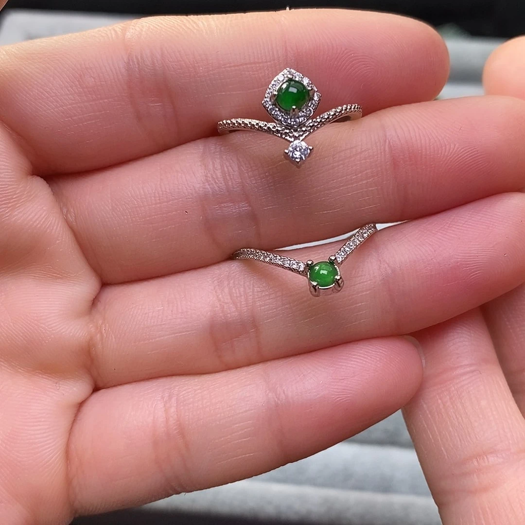 翡翠戒指未镶嵌7156一套