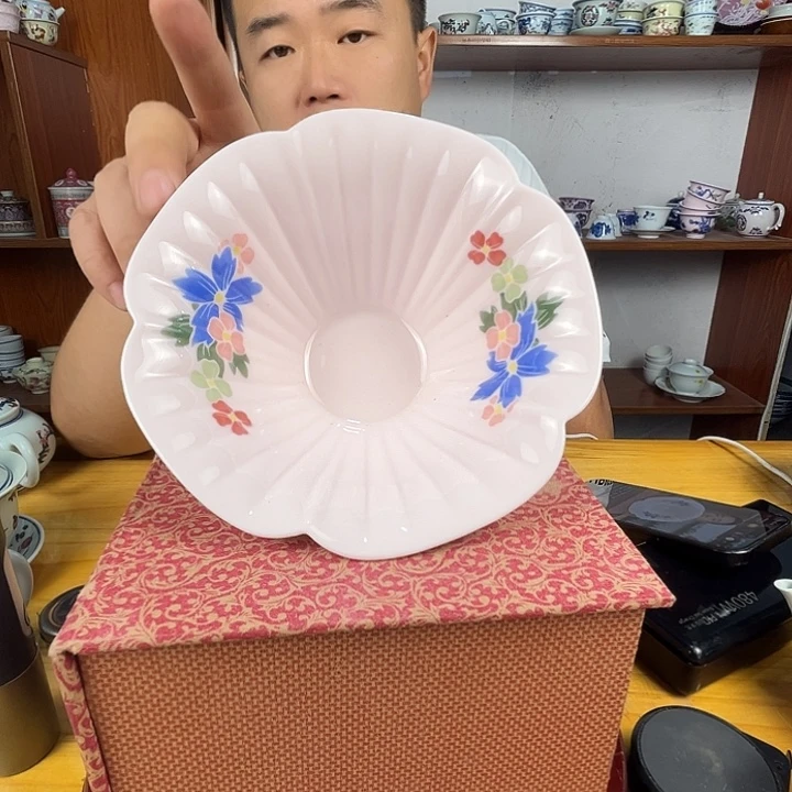景德镇陶瓷红嘻嘻妈妈花碗一只