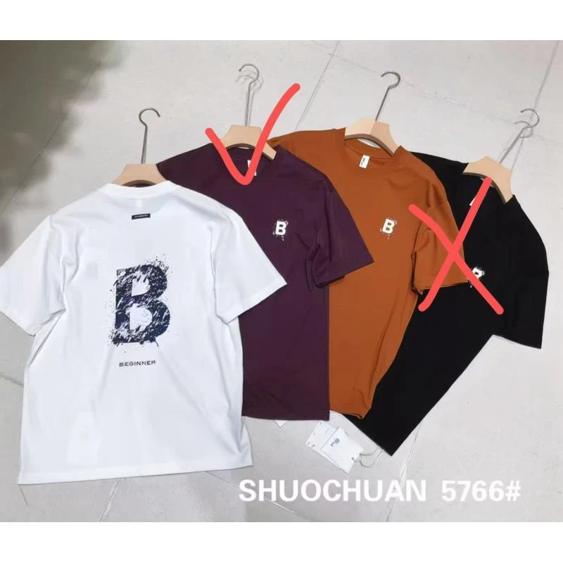 SC5766短袖日常热转印圆领印花T恤常规款男士短袖