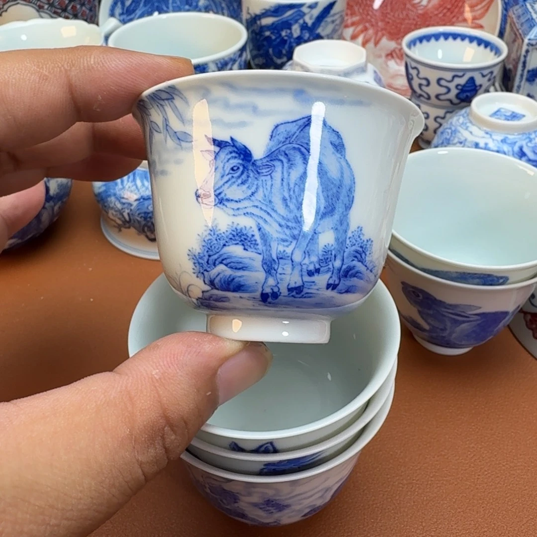 东***篱杯子景德镇全手工手绘陶瓷
