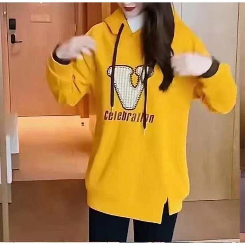 8980#V字母连帽加绒卫衣（微瑕不tui）