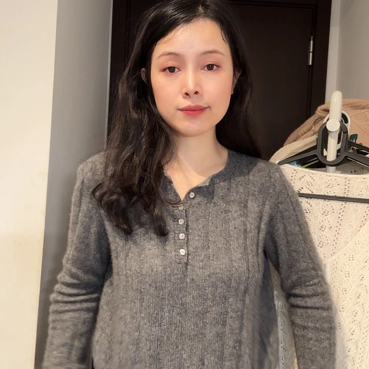 灰色坑条衫材料包，s，m码4团拉绒+2团羊毛羊绒