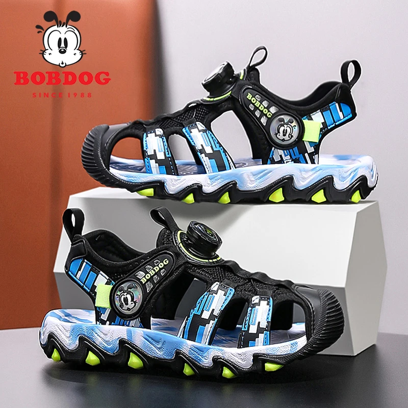 巴布豆儿童凉鞋男童软底包头夏季2025新款男孩运动防滑沙滩鞋大童