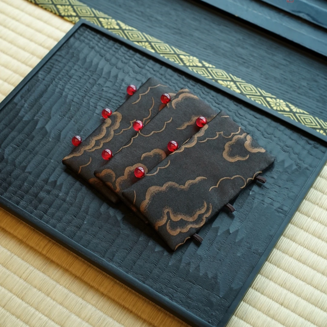 香云纱壶把套 防烫把手布 铁壶把手 煮茶隔热防烫布 包邮纯手工