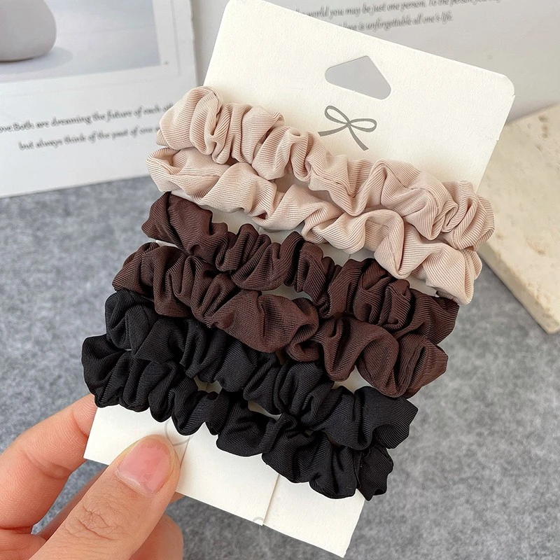 6根高弹力简约小肠发圈女耐用头绳气质橡皮筋女扎头马尾丸子头饰