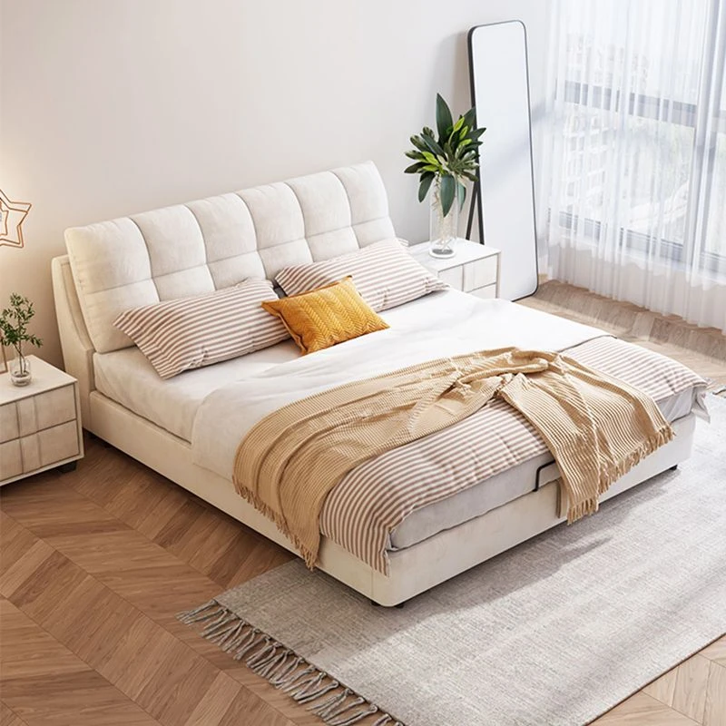 2025年新款都市名门奶油系软包布艺床双人主卧网红床卧室成人大床