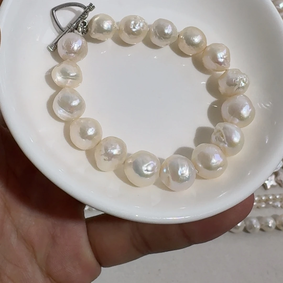 手链淡水珍珠银S925镶嵌