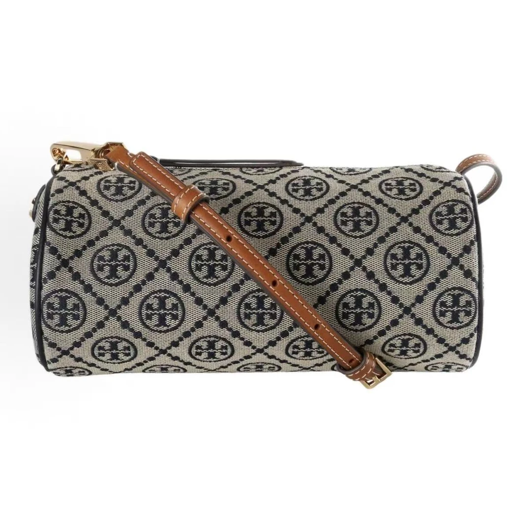 未使用 TORY BURCH/汤丽柏琦 【诗诗】新款圆筒巴比龙蓝老花/