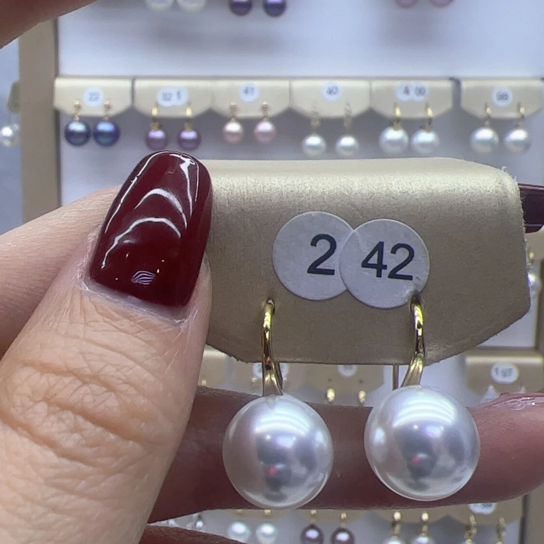 淡水珍珠耳饰银S925镶嵌