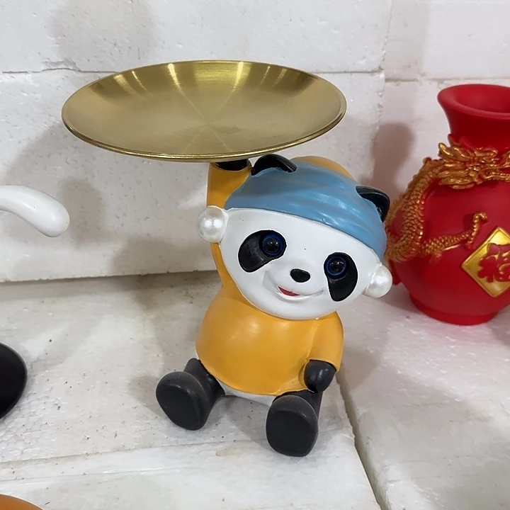 树脂熊猫托盘20公分