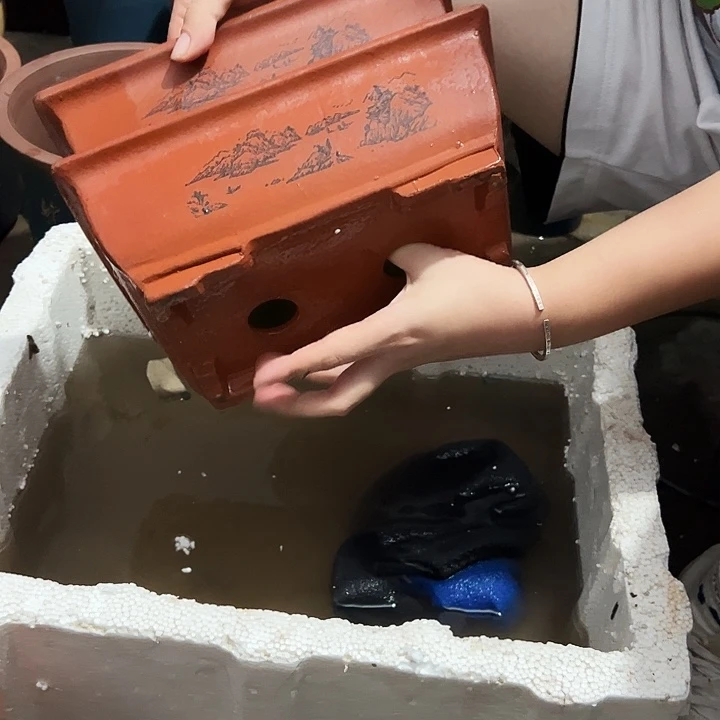 宜兴紫砂花盆26+26红马槽