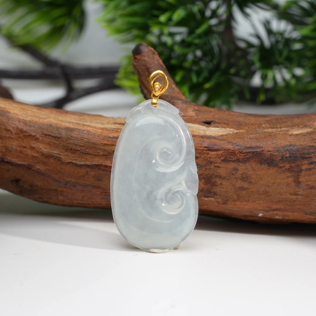 【小北严选】18K金翡翠吊坠约16*27mm【多样性发一件】-AH19X396