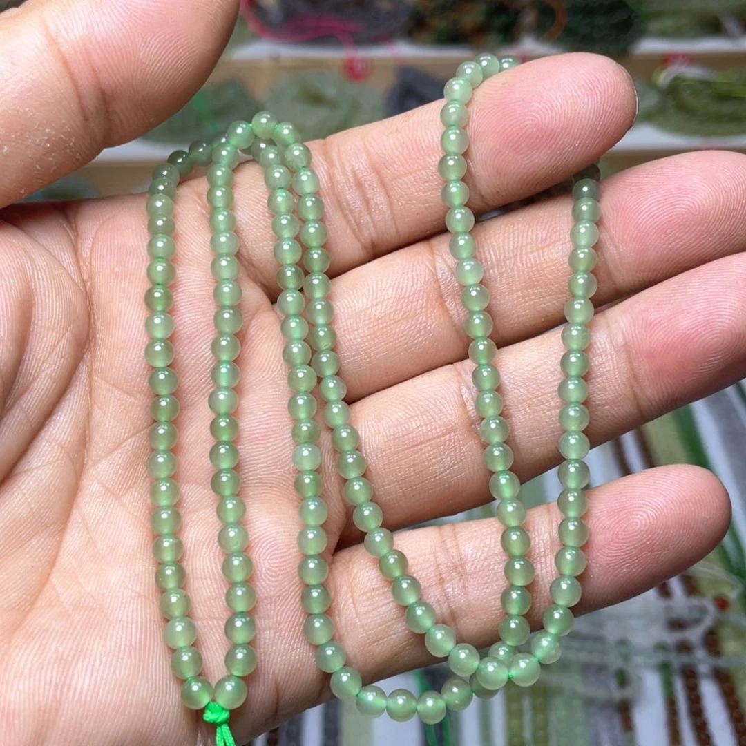 白***玩颈饰未镶嵌和田玉4mm