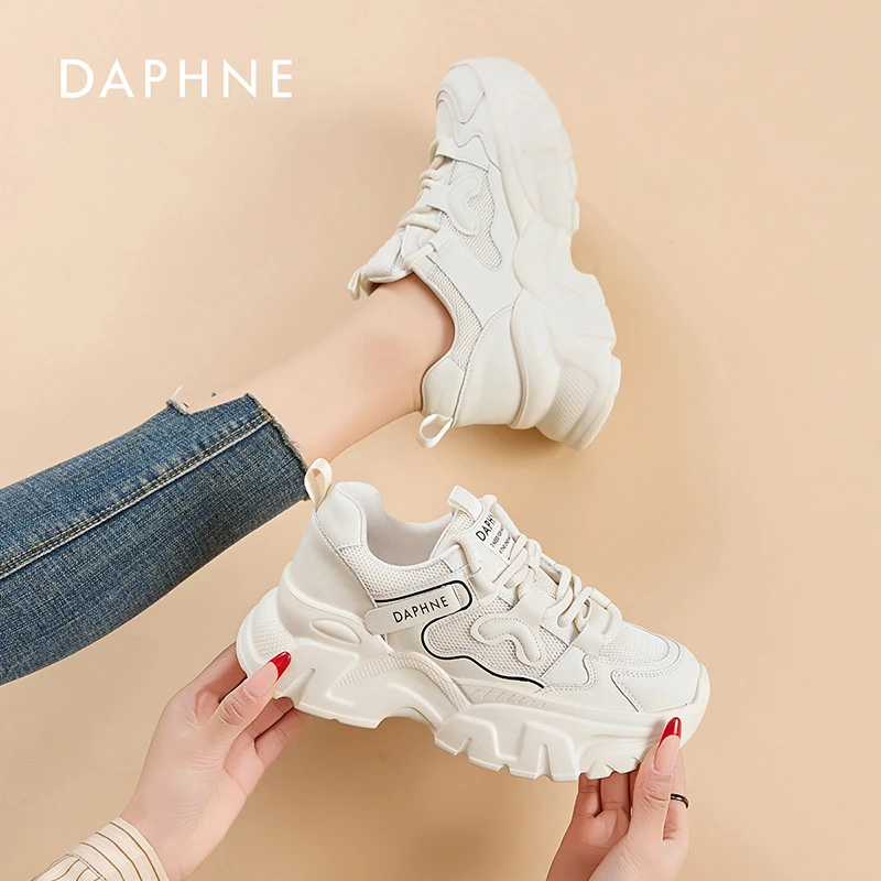 达芙妮老爹鞋女2025夏季新款网红时尚百搭厚底软底轻便休闲运动鞋