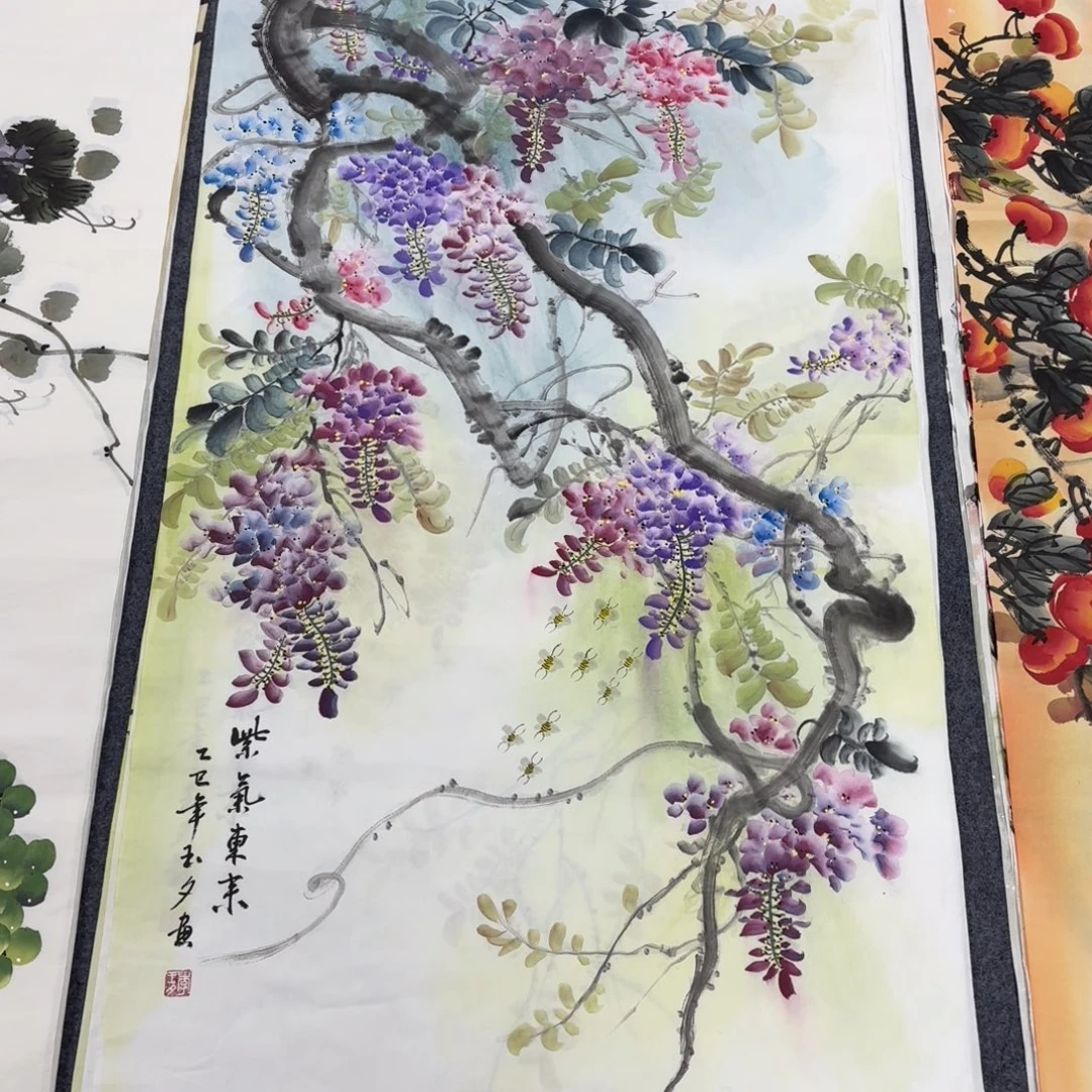 国画140×70手绘画画画