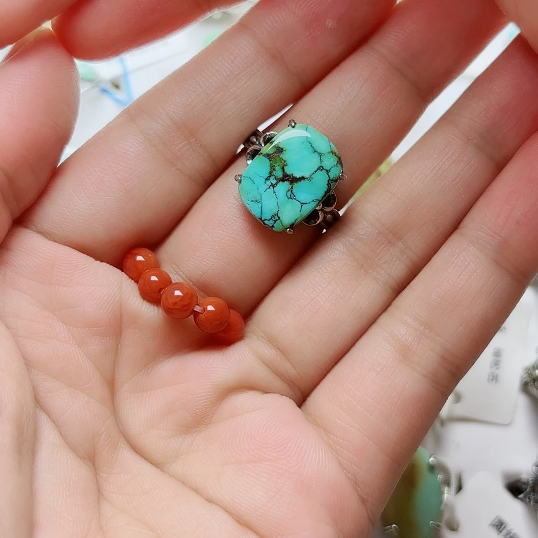 银S925镶嵌南红玛瑙珠宝奇石