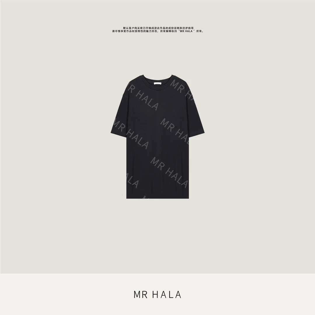 MRHALA 砾鸣砂洗长绒棉圆领上衣女 LT40825