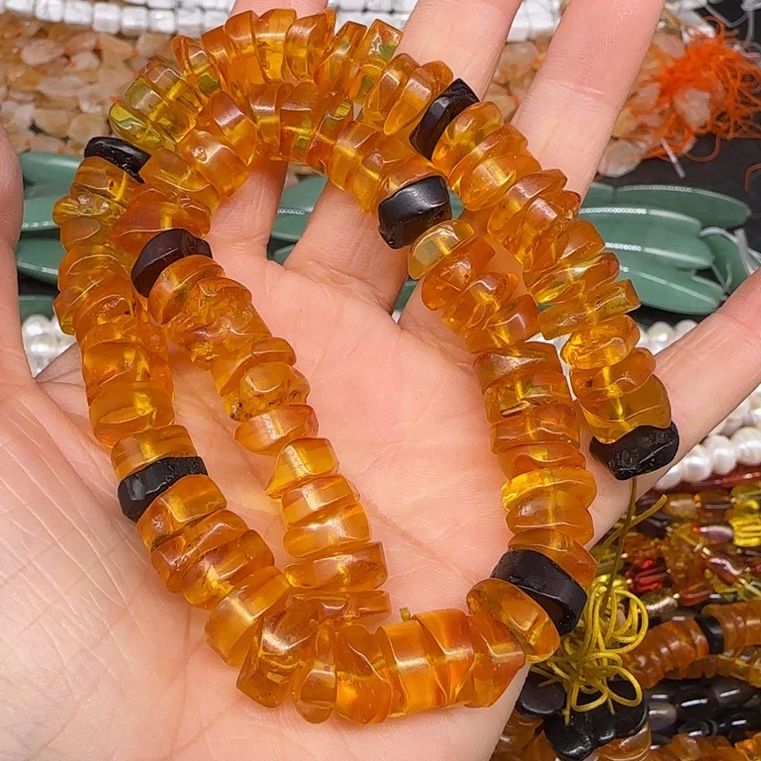玛瑙/玉髓合金珠宝半成品蜜蜡10mm一条