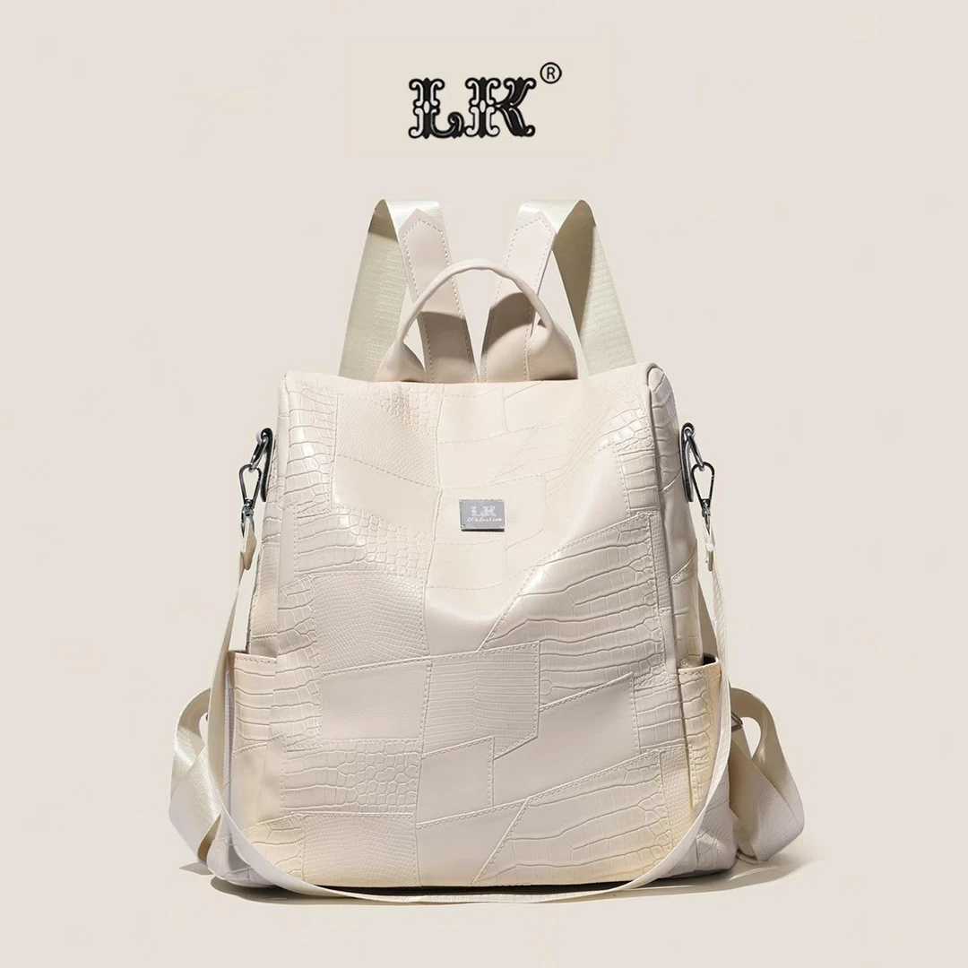 新款时尚百搭潮流女包双肩包273白色