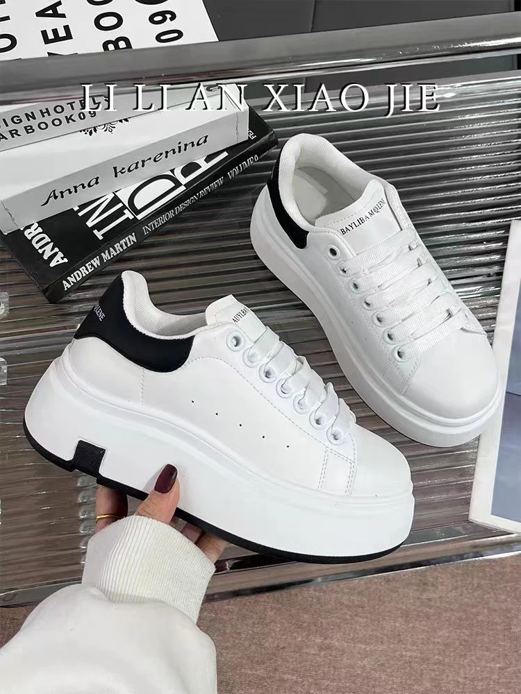 2025厚底增高昆昆真皮小白鞋秋新款小个子百搭运动休闲鞋板鞋潮流