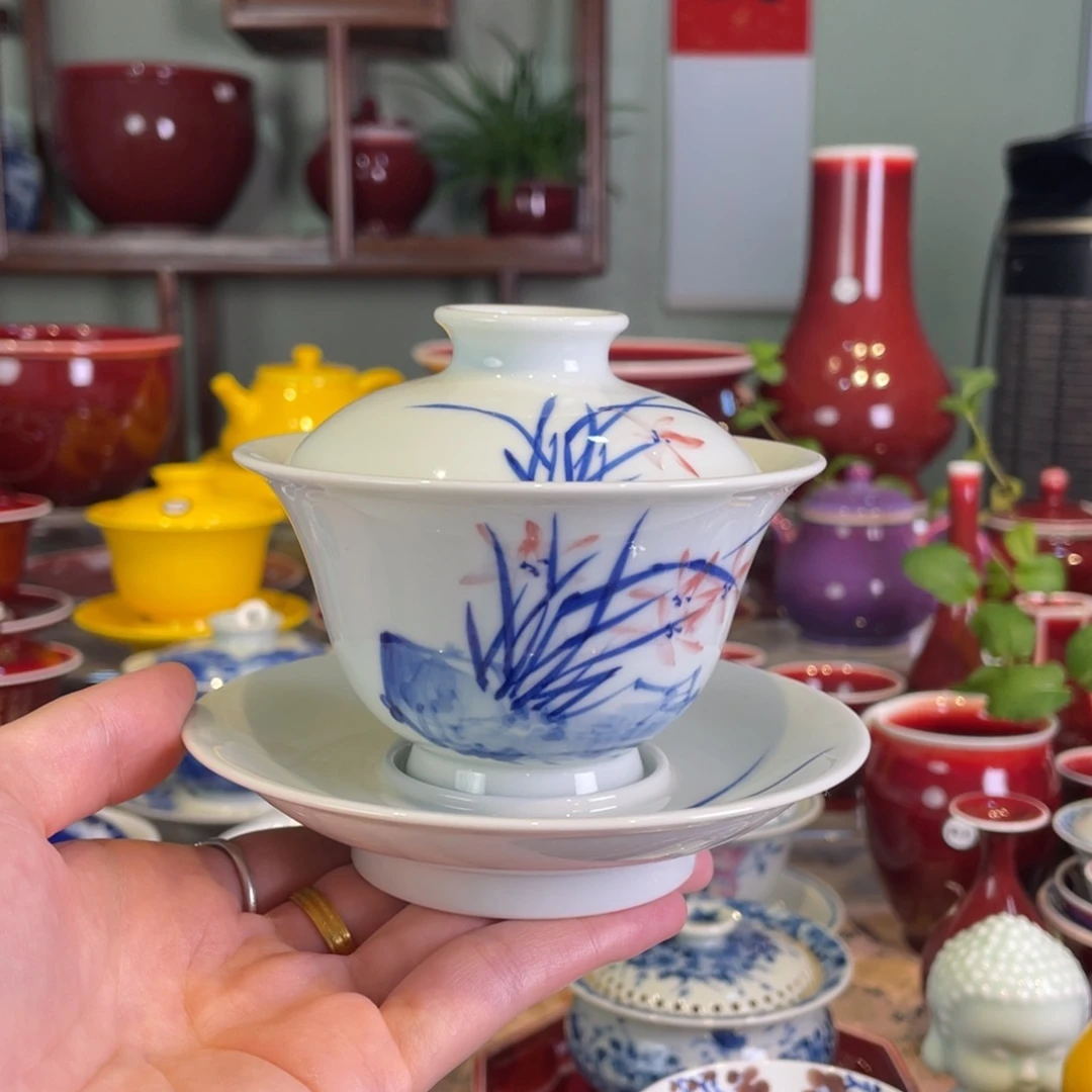 清欢雅玩，青花盖碗