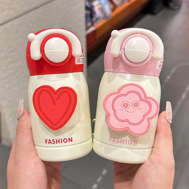 迷你保温杯女生高颜值双饮吸管水杯子儿童学生上学小巧便携口袋杯