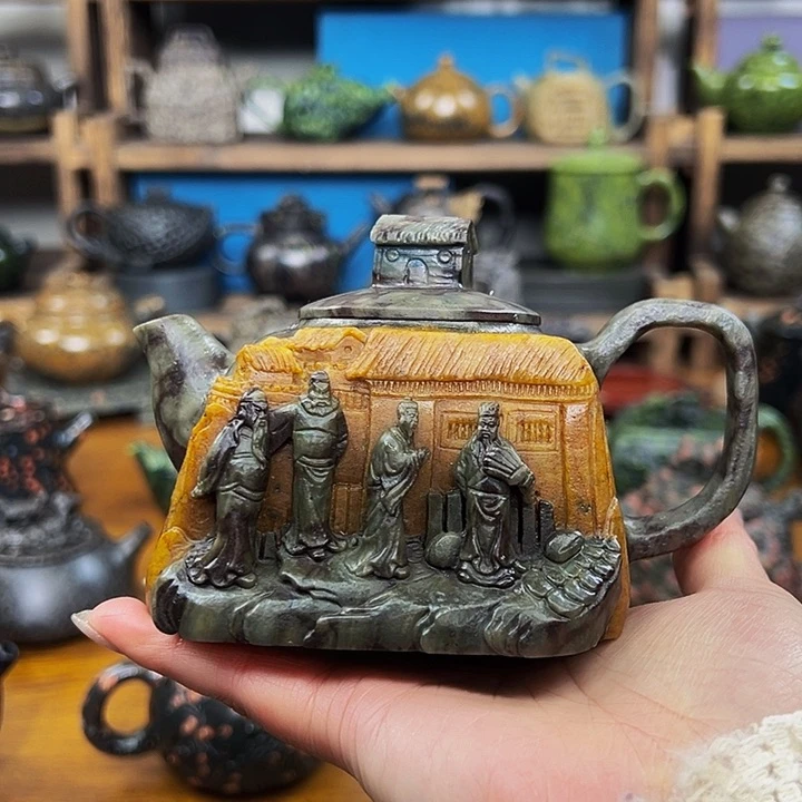 茶空间天然石料晶体壶精**横