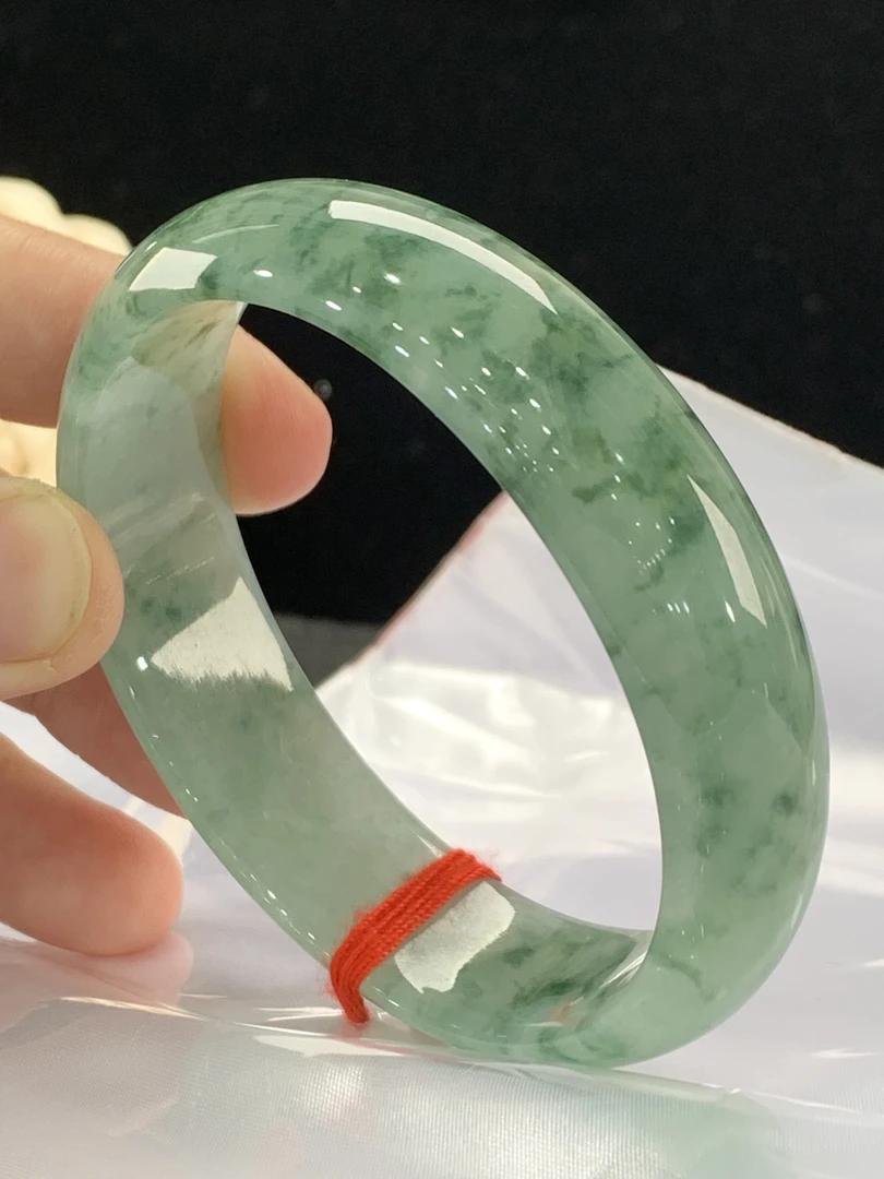 天然缅甸翡翠A货手镯宽版56/57贵妃1085