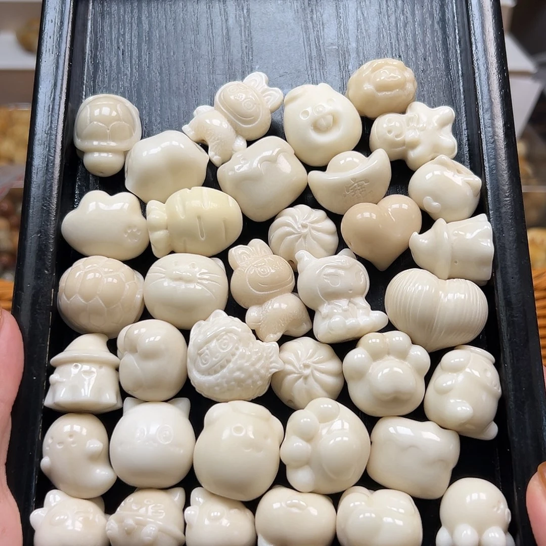 手串菩提根/象牙果瑕疵白混40颗