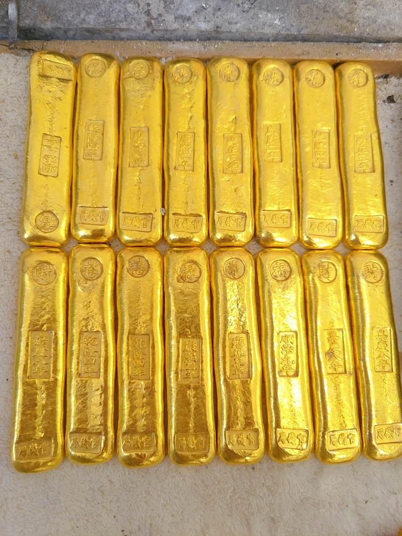 金色古玩收藏条子黄鱼摆件手把件 可融化改款