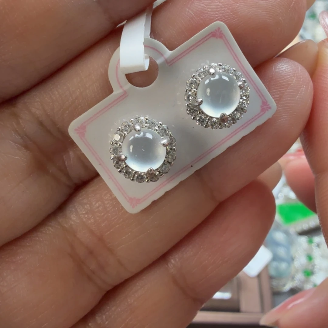 翡翠银S925镶嵌戒指8025