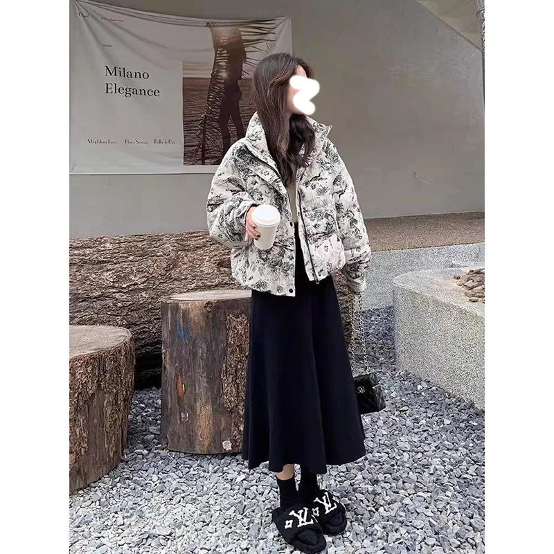 冬季流行碎花棉服女2025新款韩版时尚小众棉袄加厚百搭面包服棉衣