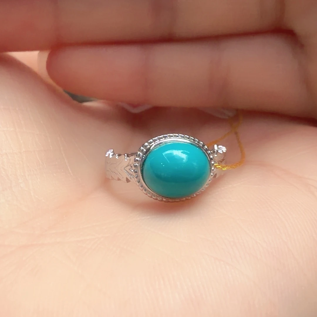 绿松石银S925镶嵌戒指