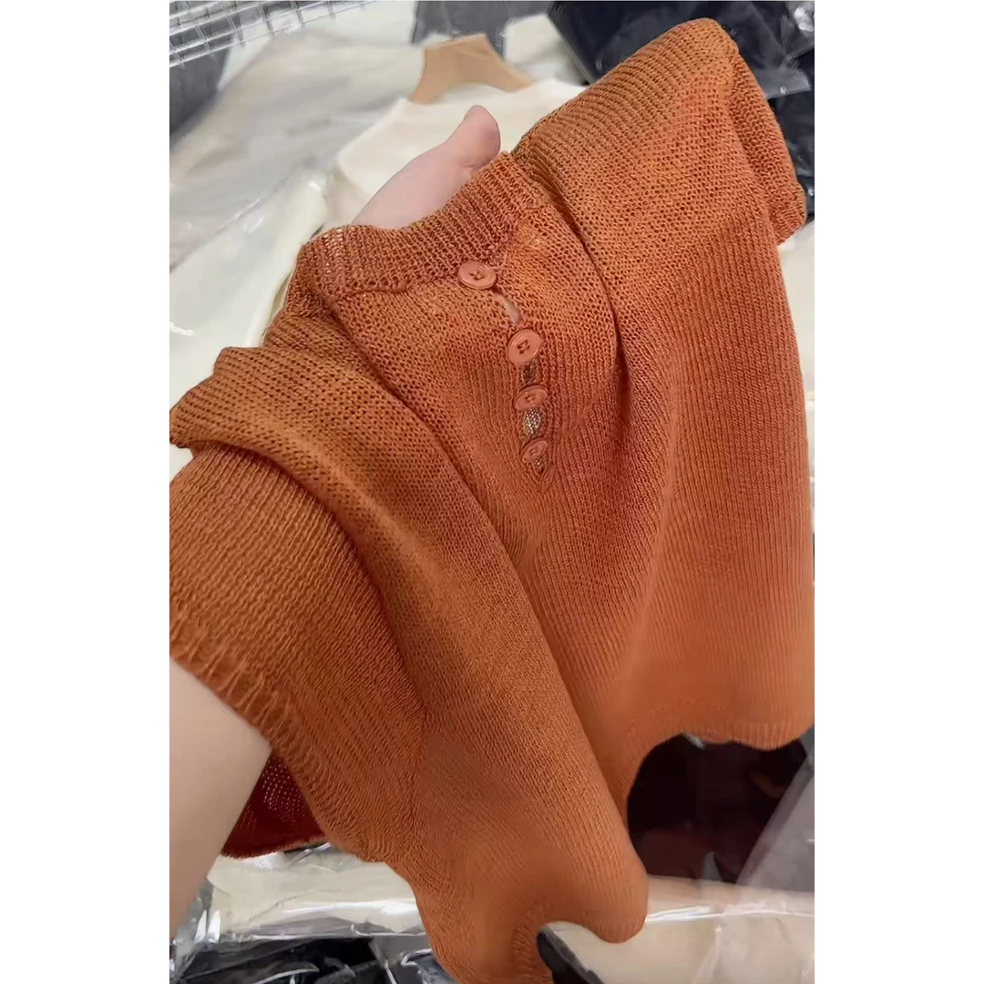 【现货】今年流行穿搭2025夏季新款毛针织衫常规时尚百搭休闲风上衣
