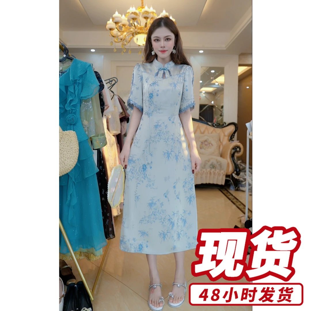 新中式清新淡雅国风古韵夏季知性改良旗袍裙A51911