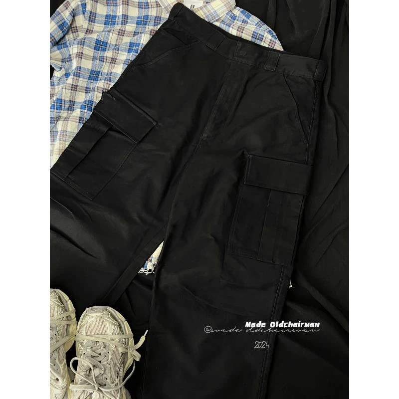 【oldchairman 】黑色休闲工装长裤 DKZ0161