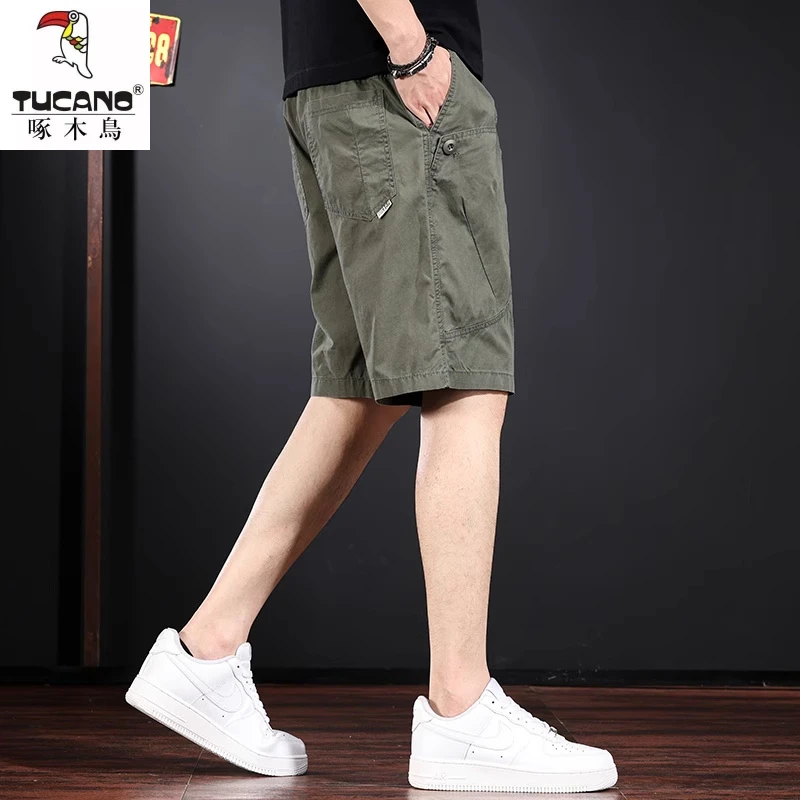 高端美式潮牌工装短裤男士2025新款中裤夏季薄款直筒休闲五分裤子